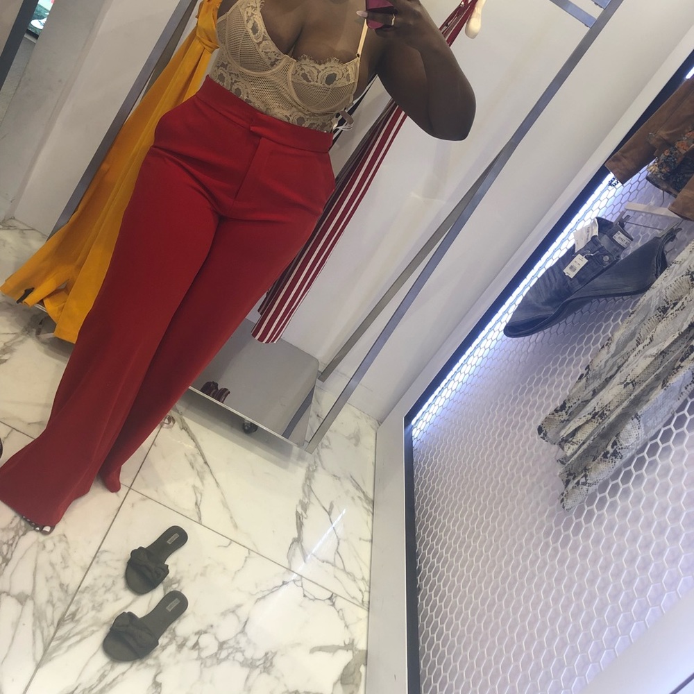 House of CB wide leg red pants